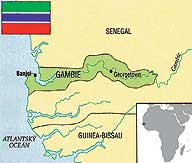 Gambie - mapa