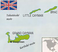 Kajmanské ostrovy mapa