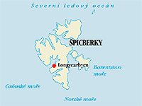Špicberky - mapa