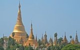 Zlatá pagoda v Myanmaru – pokrývají ji desítky kilogramů zlata a 5500 diamantů