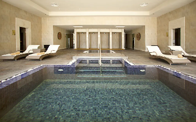 Inside pool