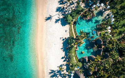 Beach and pool view