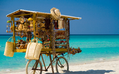 Souvenir shop on a beach