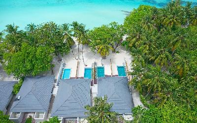 Beach Pool Villas Aerial View