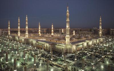 Medína - Prorokova mešita v noci