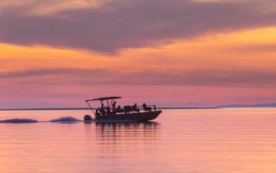 Zimbabwe | Fothergill Island - Pontoon at sunset