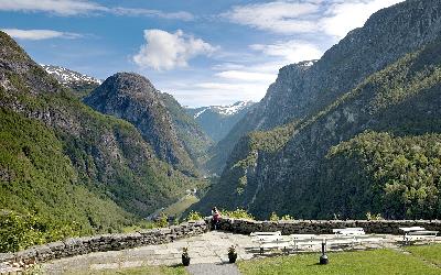 Flam - pohled z hotelu Stalheim
