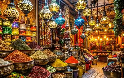 Bahrain - pestrobarevné tržiště Manama Souq