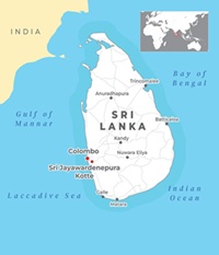 Srí Lanka - mapa