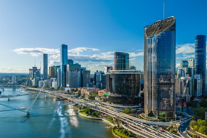 Moderní panorama města Brisbane v australském státě Queensland